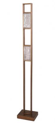 ZEIGEL LED Ant. Brass & Textured Ice Glass Diffuser Floor Lamp